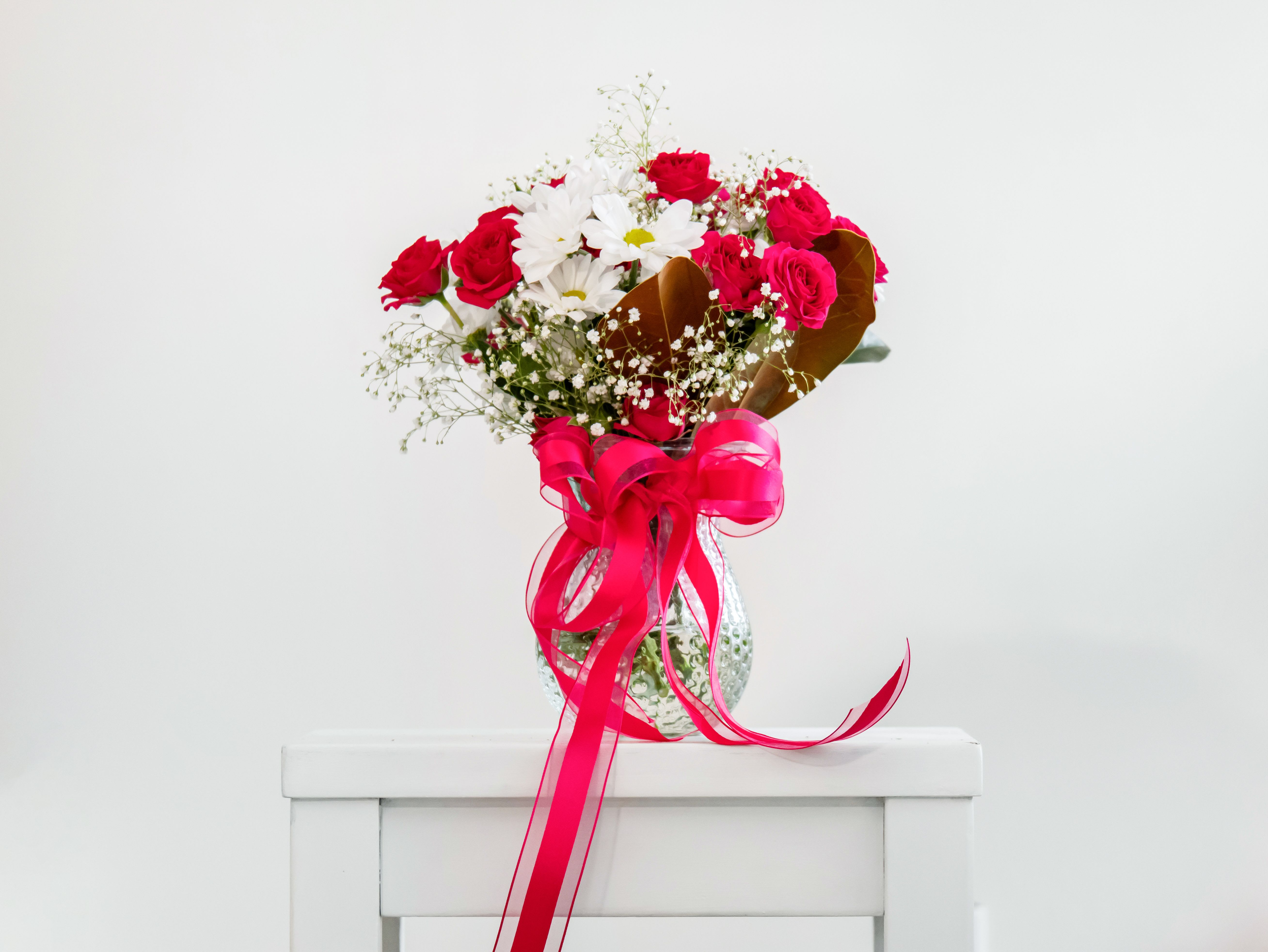 Just for fun by Dixie's Flowers - Enjoy the summer with red spray roses and white daisies.  