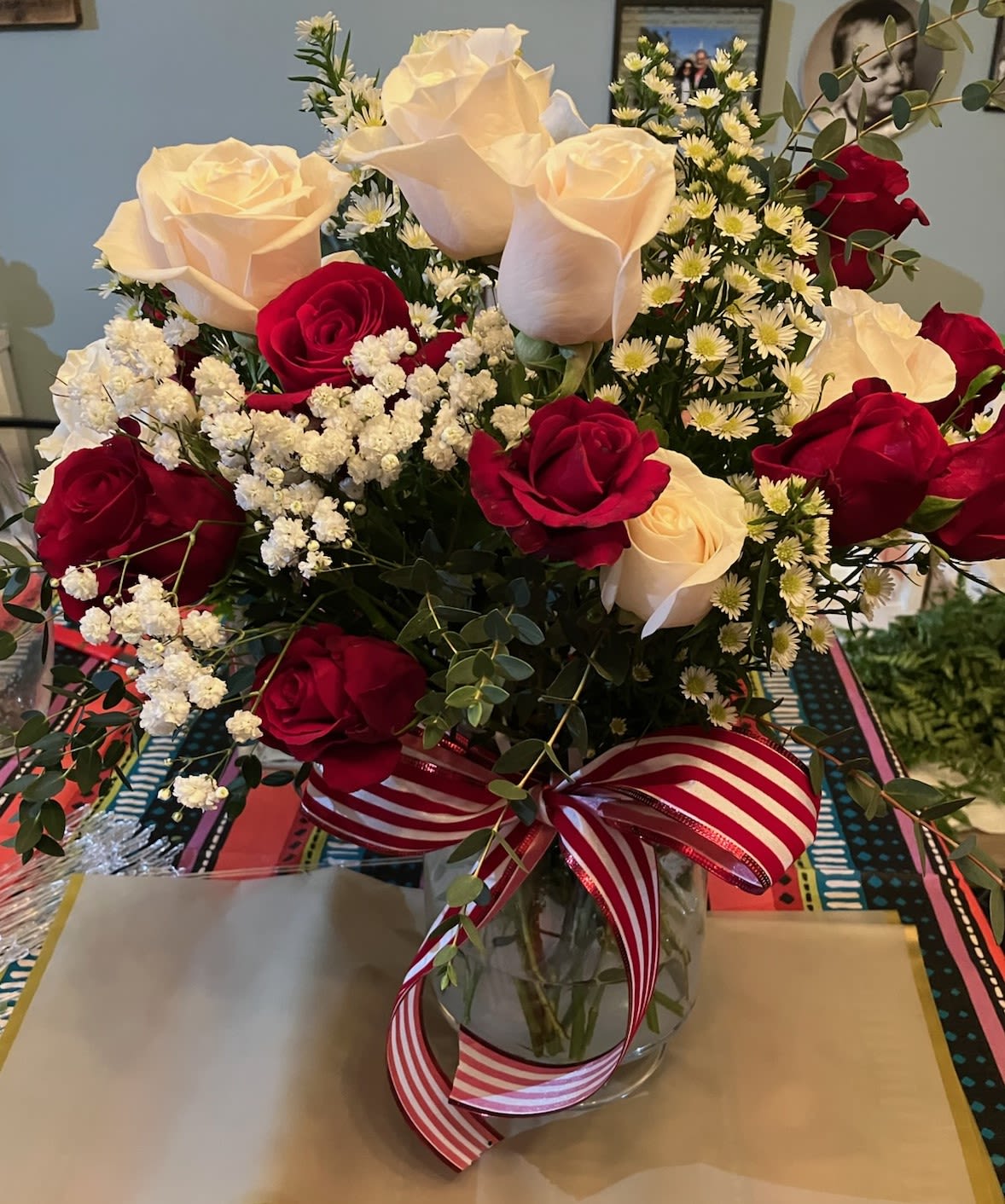 Red and white delight by Dixie's Flowers Red and white delight by Dixie's Flowers - Enjoyed the beauty of two dozen red and white roses