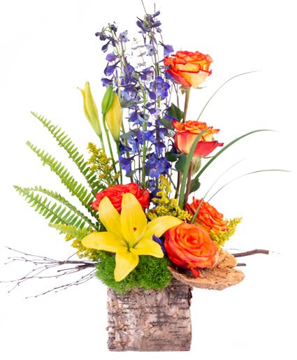 Rustic Rose Bouquet - Vivid colors with a touch of nature feel, making it the perfect combo!  