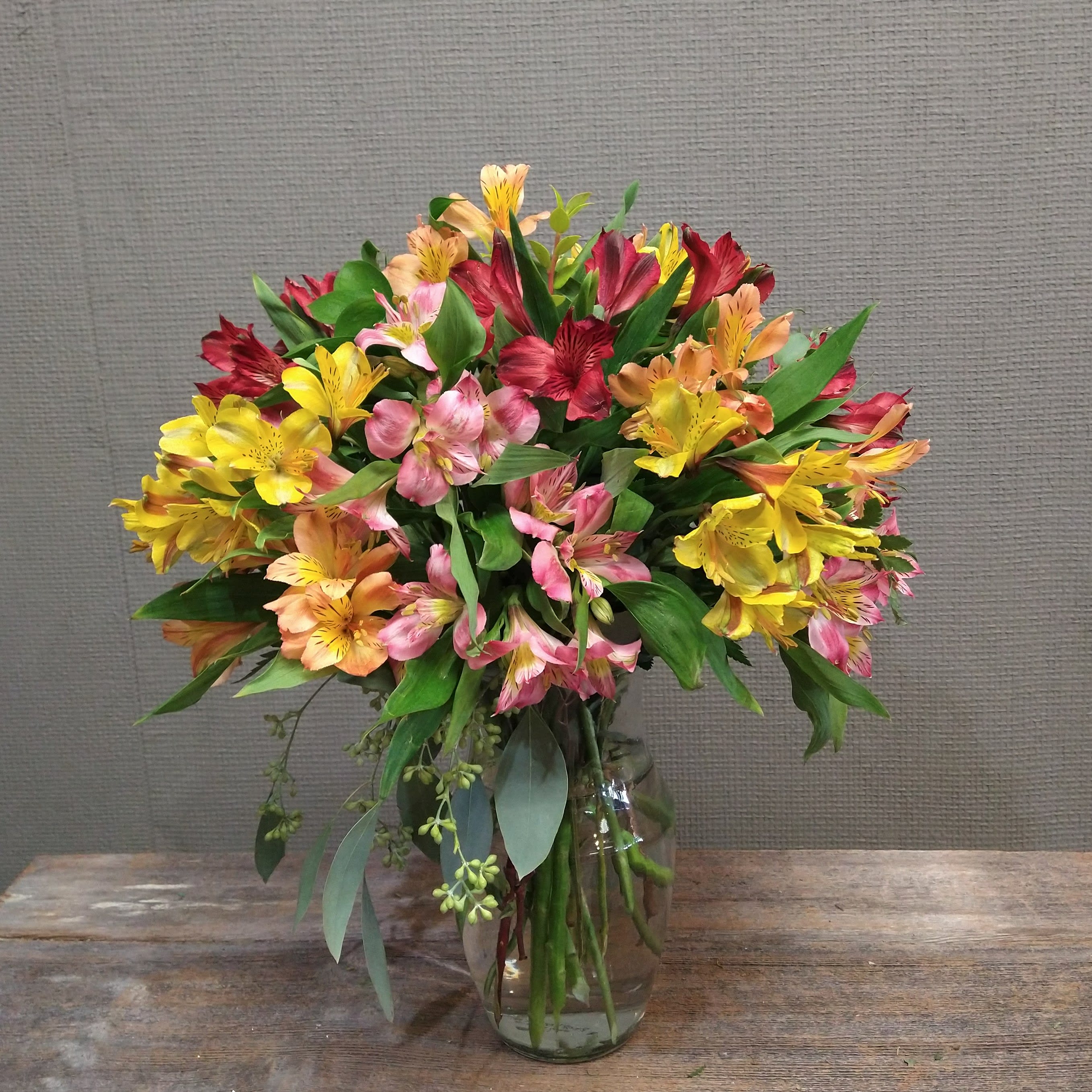 All-stro Need is Love All-stro Need is Love - A mix of alstroemeria in a variety of colors. Super bright, happy and long lasting. Colors may vary, please specify preference in special instruction.