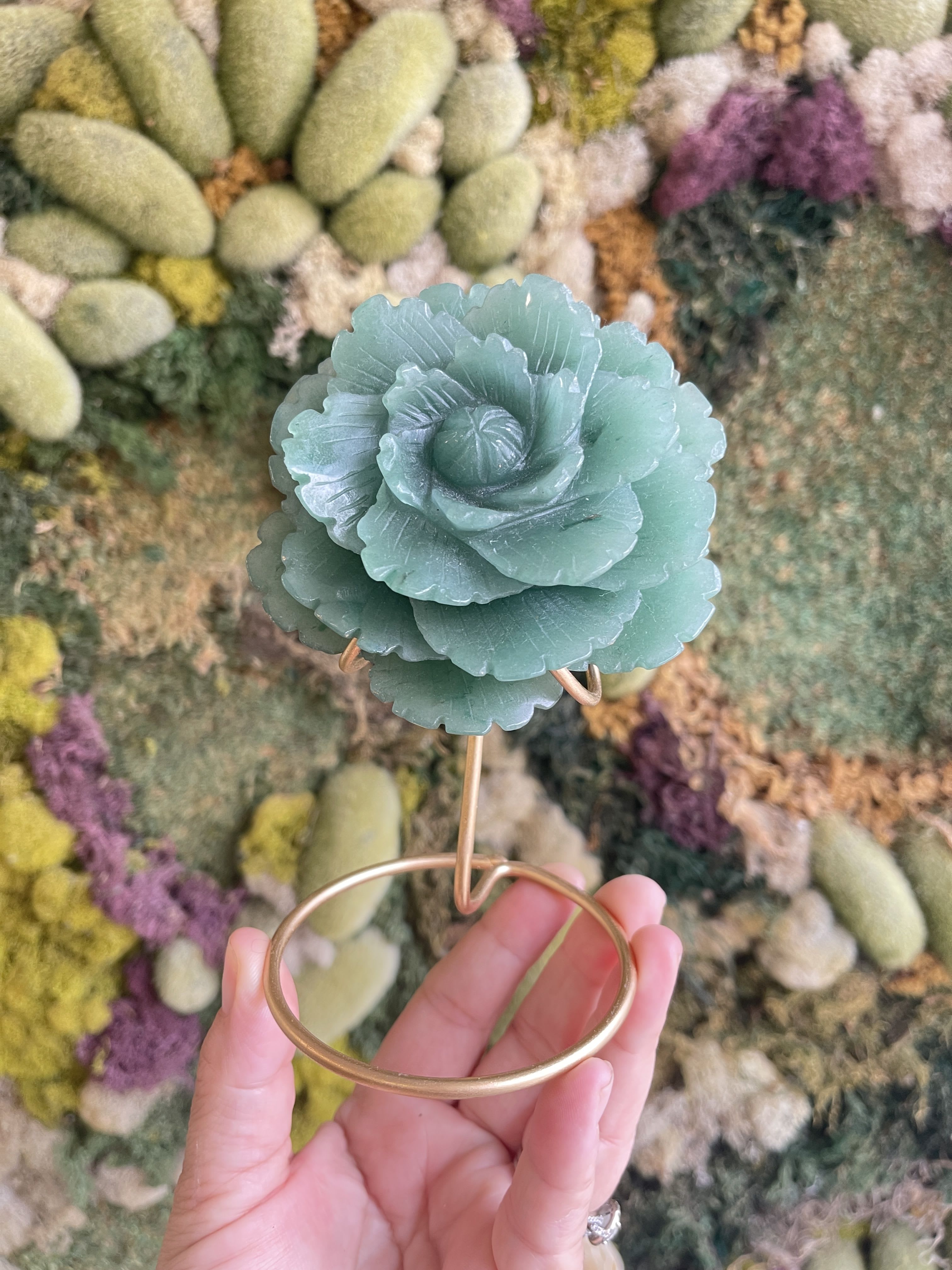 Gemstone Lotus Flower Gemstone Lotus Flower - Carved from Adventurine