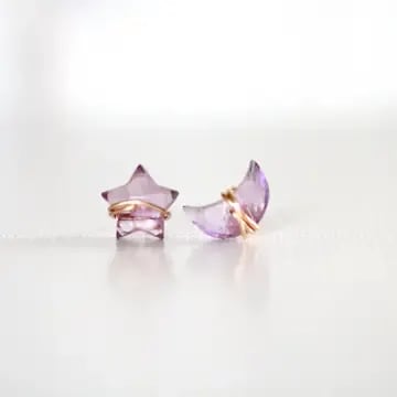 Amethyst Stud Earings - Natural raw Amethyst gemstones 14k Gold Fill  Earrings come with both hypoallergenic rubber backs and matching metal ear nuts  *** As these are hand carved raw gemstones please allow for some variance among stones.  They will be hand picked to match as closely as possible in shape and hue