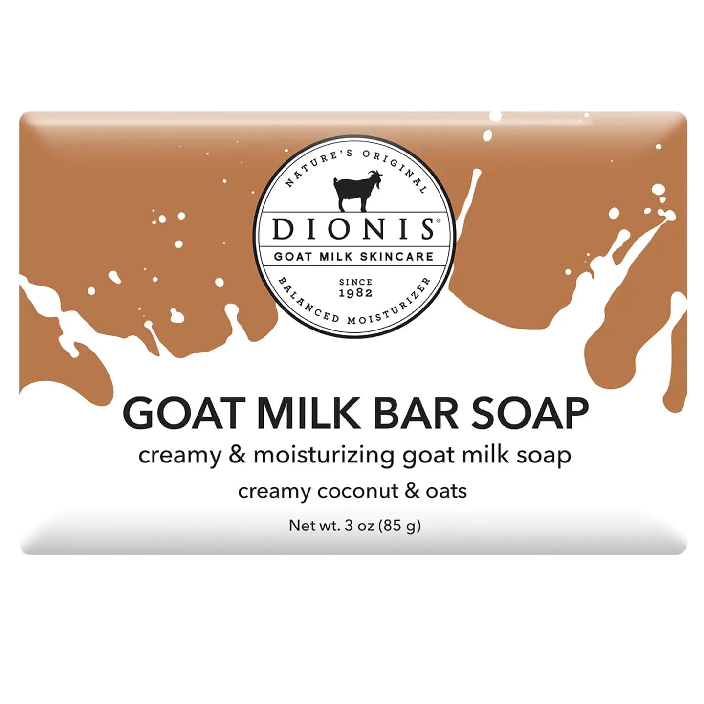Dionis Goat Milk Bar Soap, Creamy Coconut & Oats Dionis Goat Milk Bar Soap, Creamy Coconut & Oats - 6 oz A rich, creamy coconut with notes of vanilla and cooked oats is sure to comfort all of you.