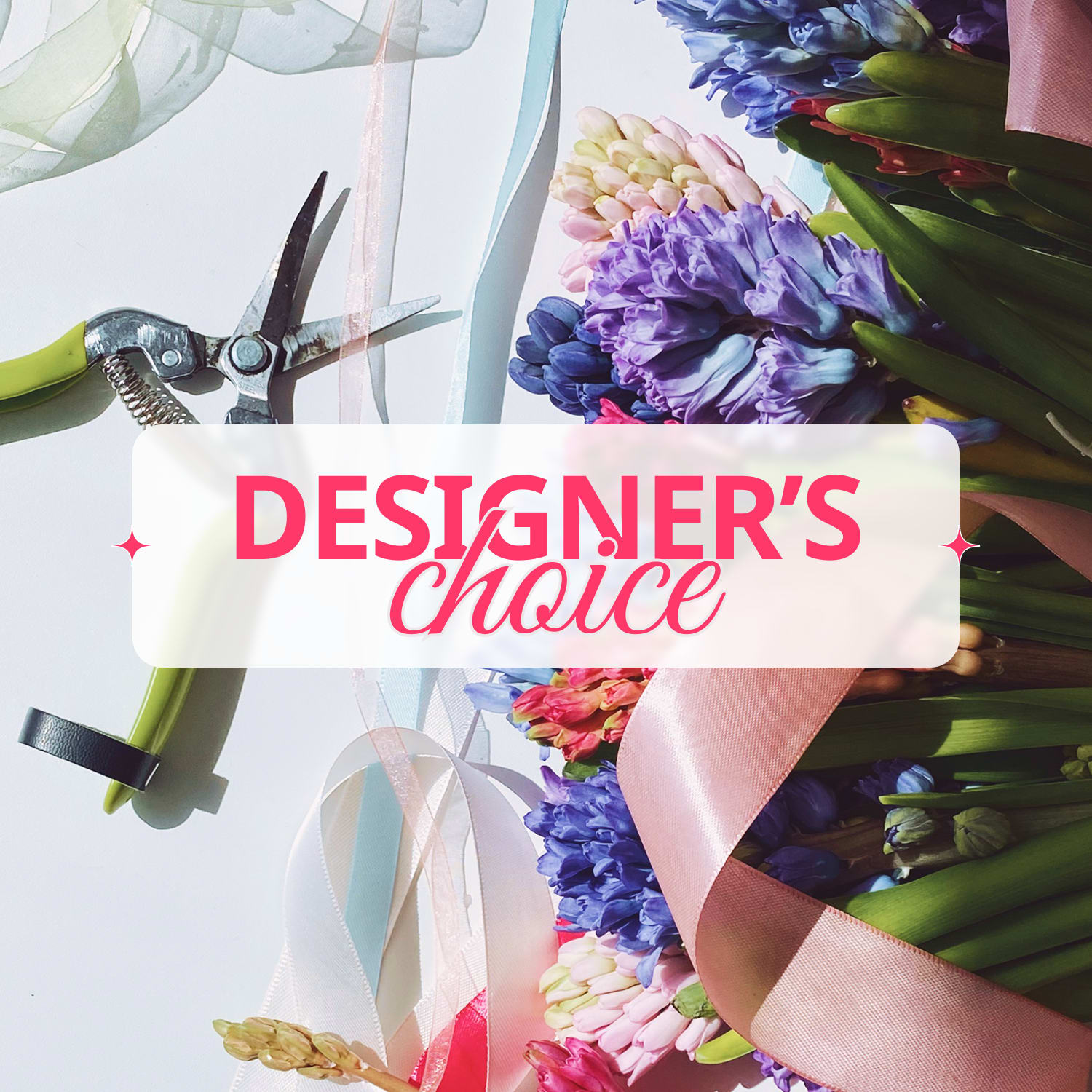 Designer's choice from $100 to $250 Designer's choice from $100 to $250 - Let our professional florist create a unique flower arrangement for you — based on the budget you choose. We’ll use fresh seasonal blooms, combining color, texture, and style to craft something beautiful and one of a kind. Your arrangement will be presented in a box or basket, depending on the design and flower selection. A perfect option when you want to surprise someone and trust the creativity of our floral designer.