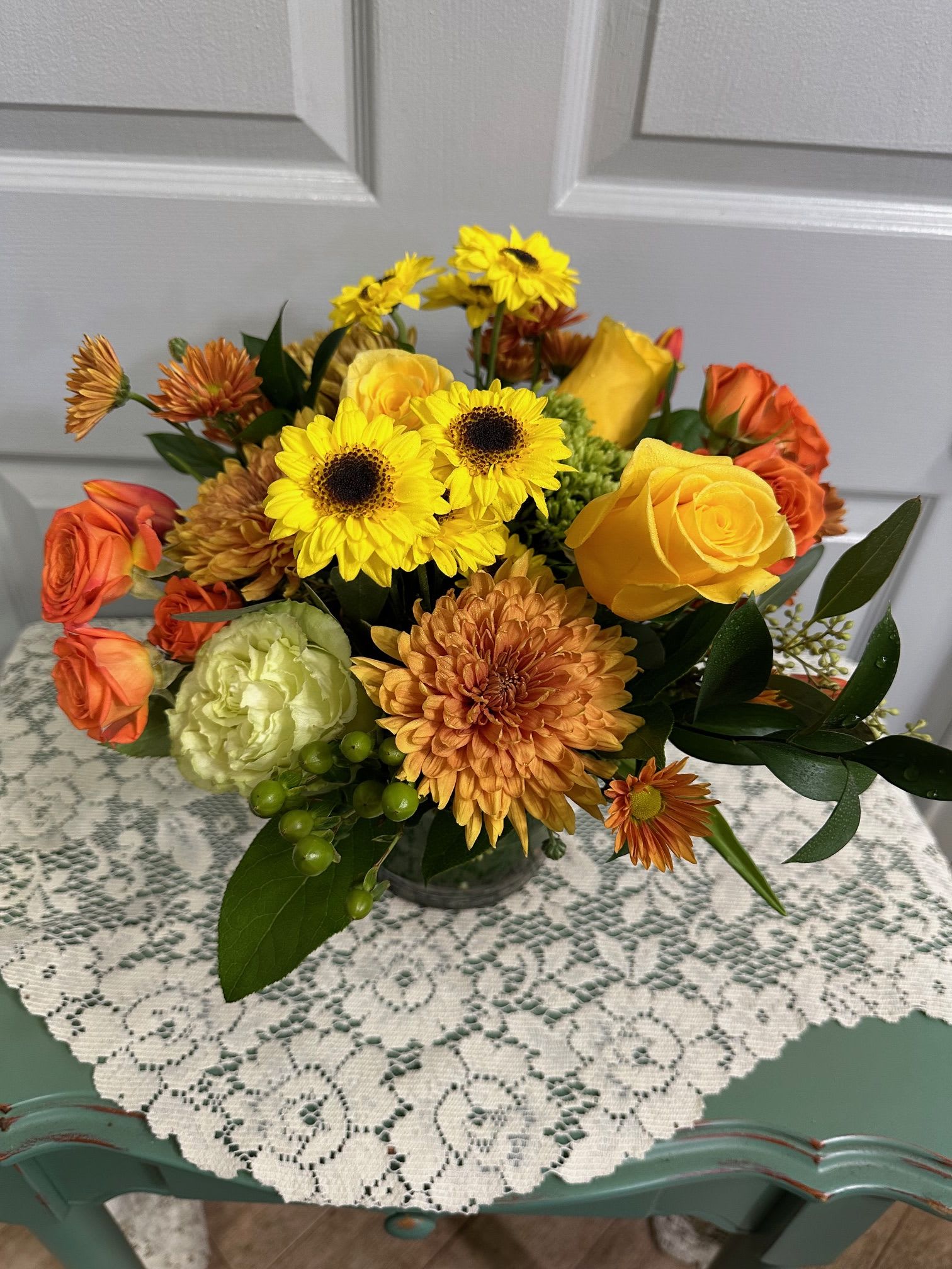 Garden  Palate - Assorted Roses, Spray roses, Gerbera Daisies, Cremons, Assorted Summer Flowers, Fancy Greens 