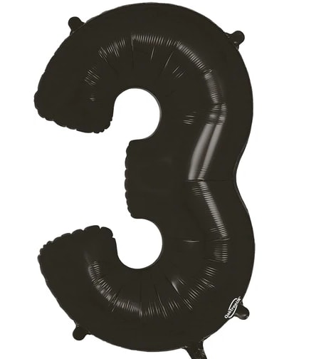 34in Black #3 Mylar Balloon 34in Black #3 Mylar Balloon - Black 34in "3" add to any stuffed animal, box of chocolates, floral or balloon bouquet