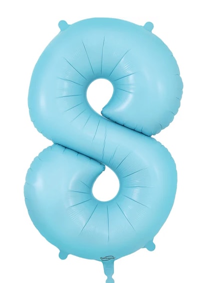 Matte Blue 34in "8" Matte Blue 34in "8" - Matte Blue 34in "8" balloon add to any stuffed animal, box of chocolates, floral or balloon bouquet