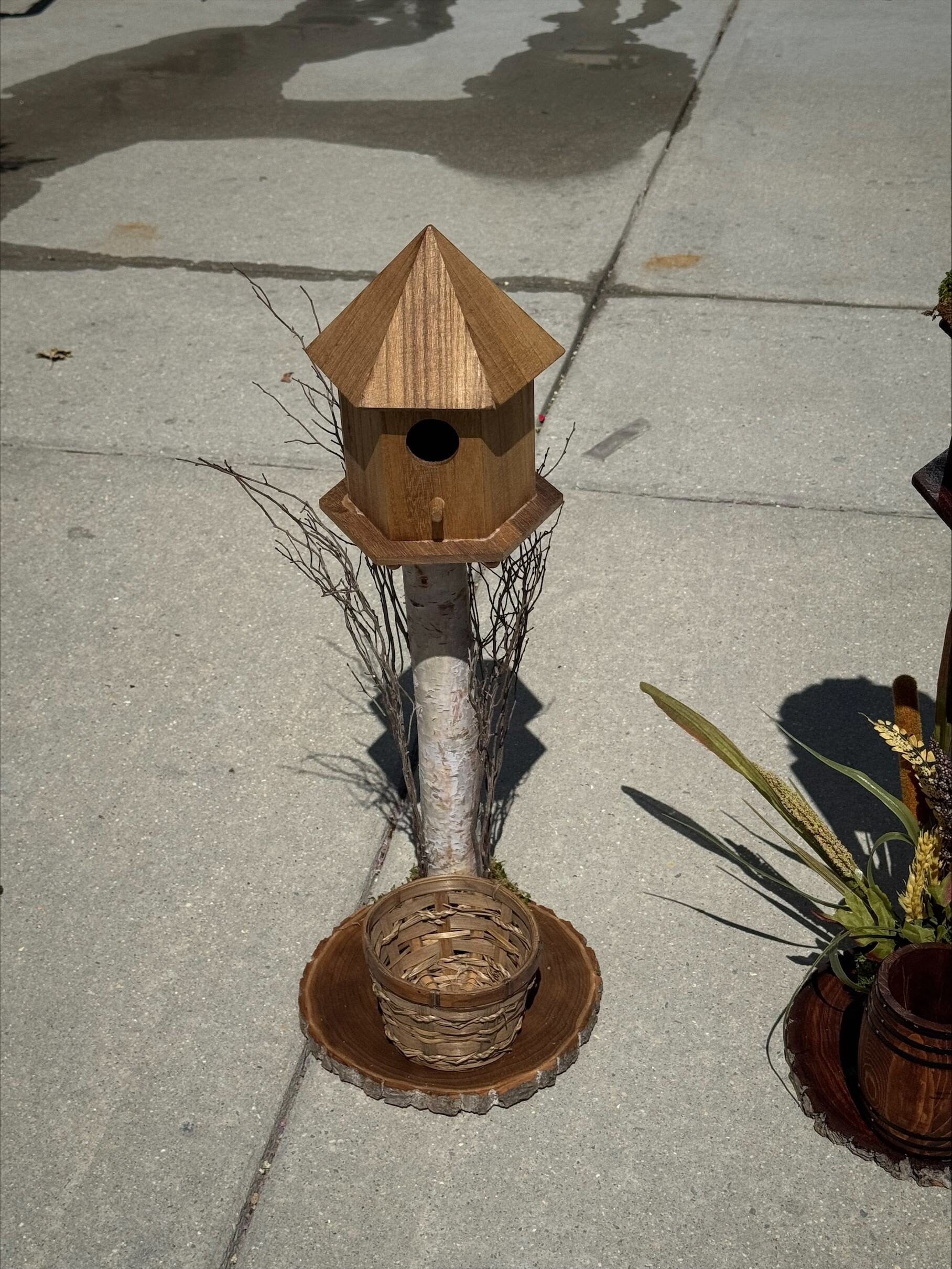 Wood Bird House planter Wood Bird House planter - Wood Bird House planter