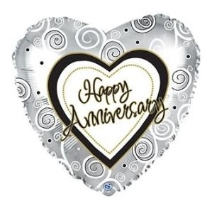 Anniversary Balloon Anniversary Balloon - An 18" Mylar balloon wishing Happy Anniversary. Style may vary, size will be 18"