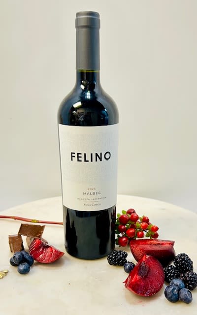 Felino Malbec by Paul Hobbs  -  A vibrant, fruit-forward Malbec with juicy blackberry, plum, and floral notes, balanced by silky tannins and a smooth finish.   **To order wine from our catalog, both the customer and recipient must be at least 21 years old. Valid ID will be required upon delivery. By placing an order, you confirm that you and the recipient are of legal drinking age.