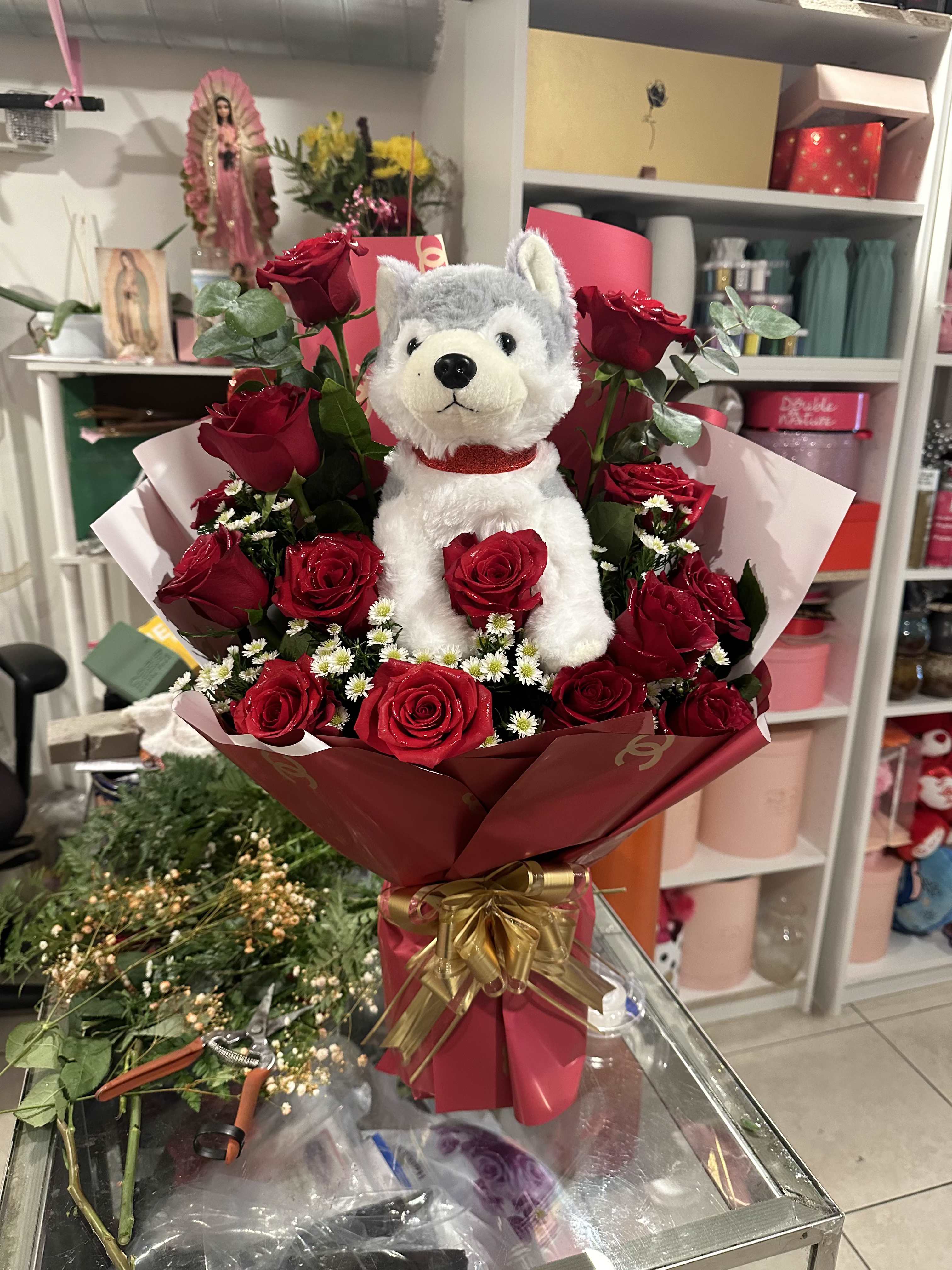 sweet plush - sweet plush toy, beautiful bouquet with plush toy, the plush toy presented in the bouquet is not available but can be replaced with another one for which we can send you information. this perfect bouquet can be used on different special occasions, brighten the day with something wonderful.