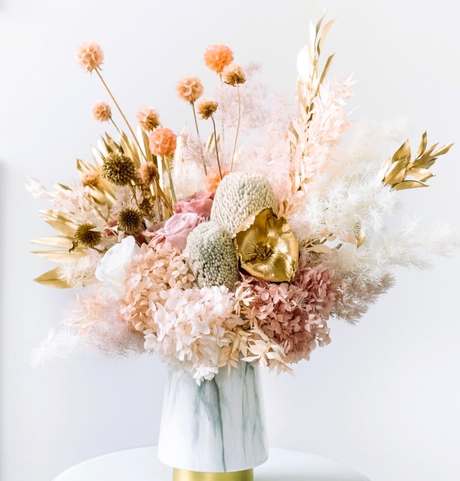 Dried Flowers - It's a all dried flowers in a vase. You can enjoy forever.
