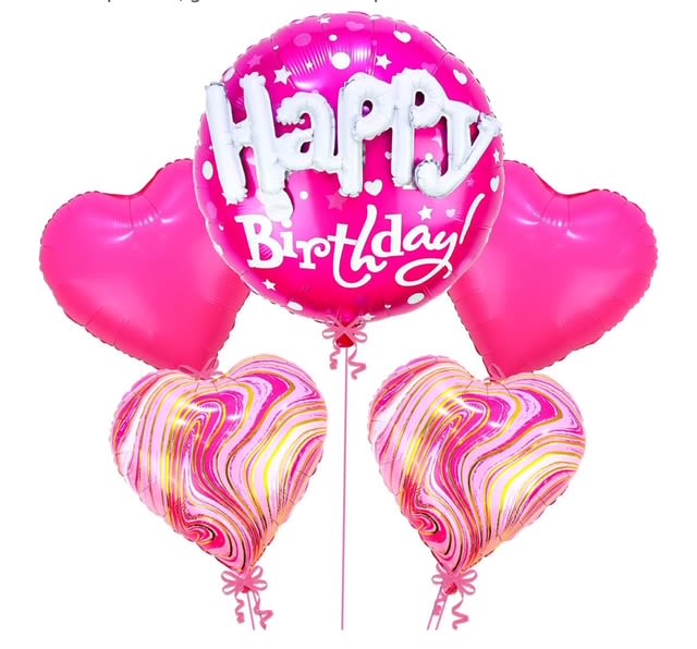Birthday Bouquet pink Birthday Bouquet pink - A bouquet of 5 floating aluminum balloons