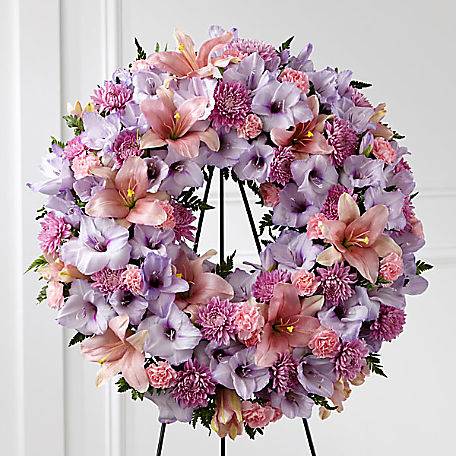 Rest In Peace Wreath ( FW21) Rest In Peace Wreath ( FW21) - This Wreath make with carnations, Lilies, Daisy and gladiolas