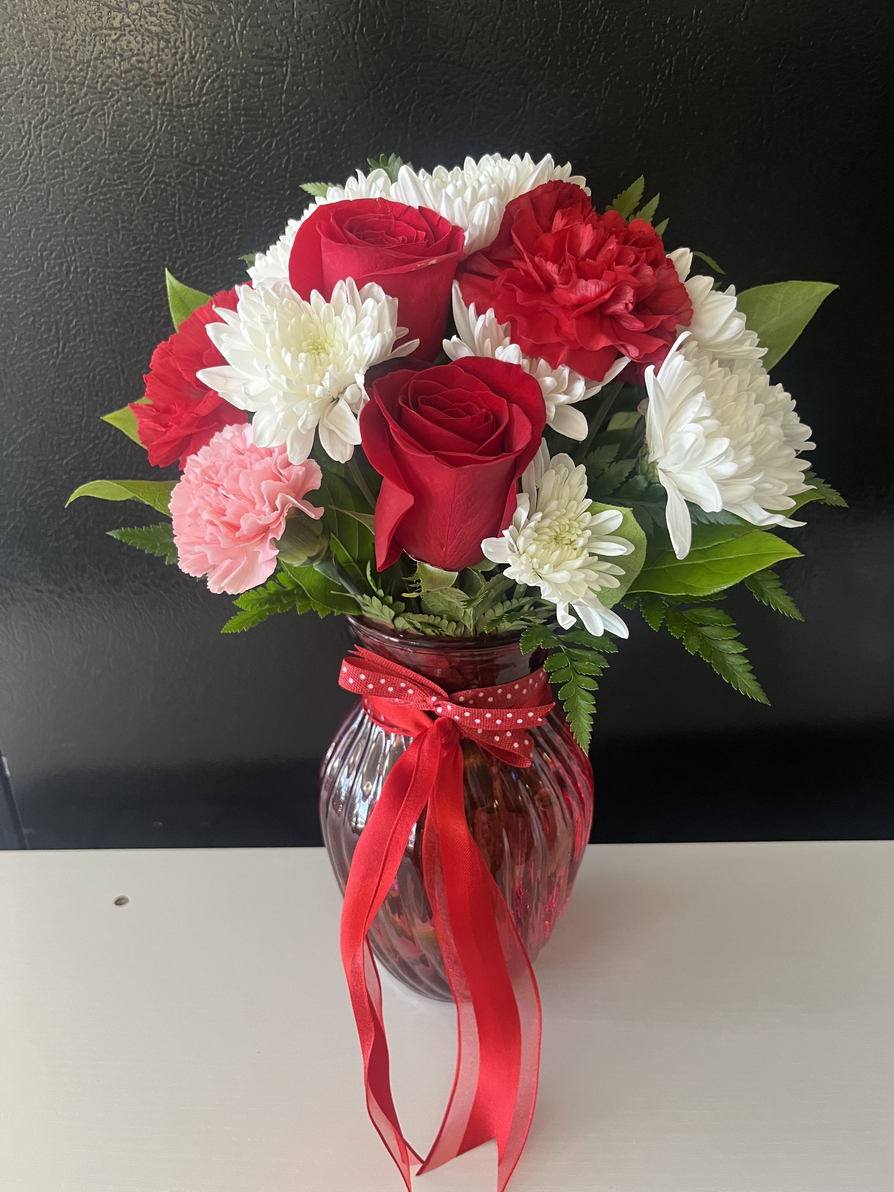 Red Beauty  - fresh red and white flowers with some pink 