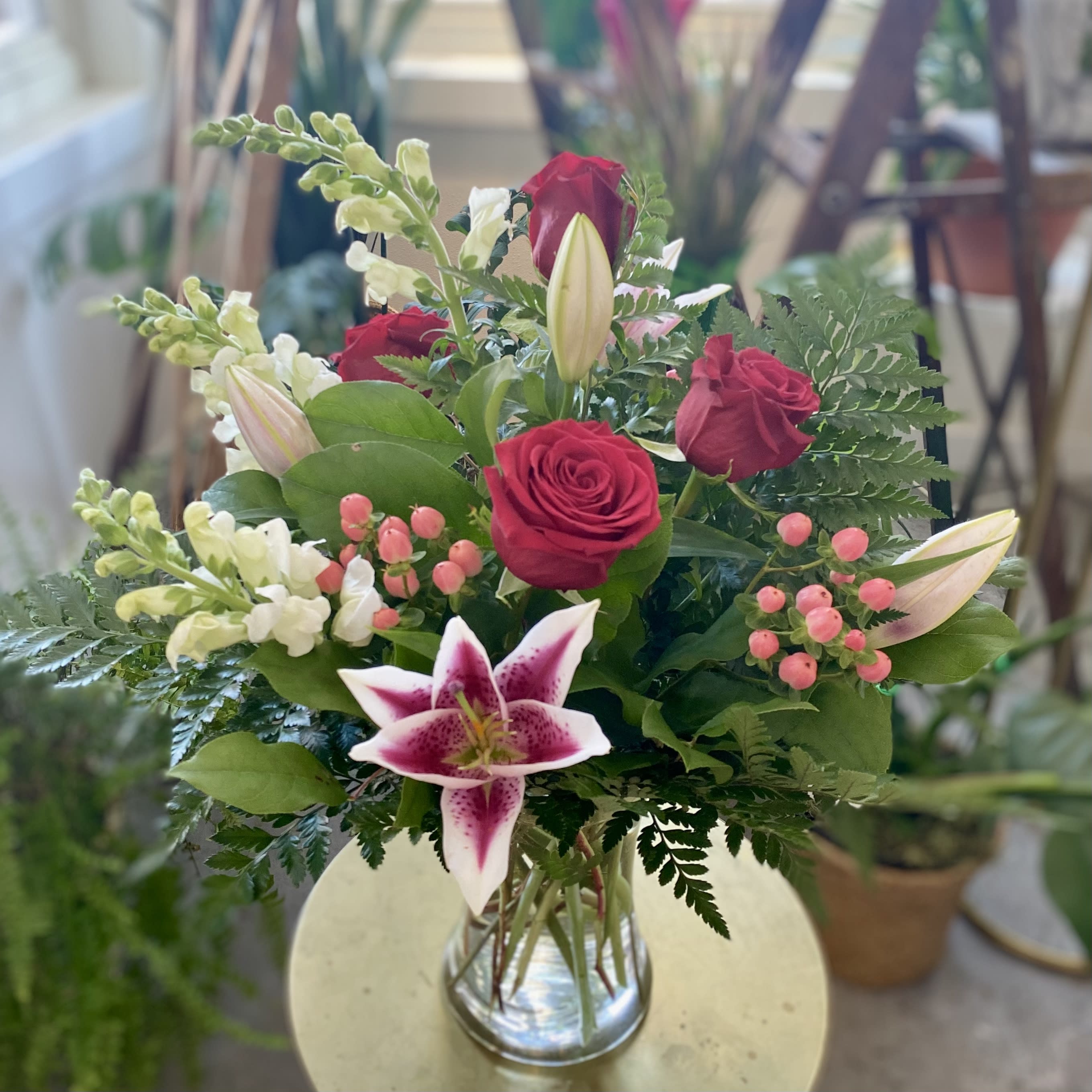 True Romance True Romance - A classic combination of Stargazer lilies and red roses.
