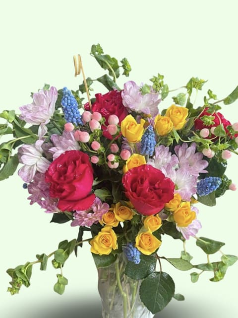 Voila! - Voila! Bouquet is ready for anything. Vibrant mix of elegant roses, lilies and calla lily and more seasonal florals. Top Seller!