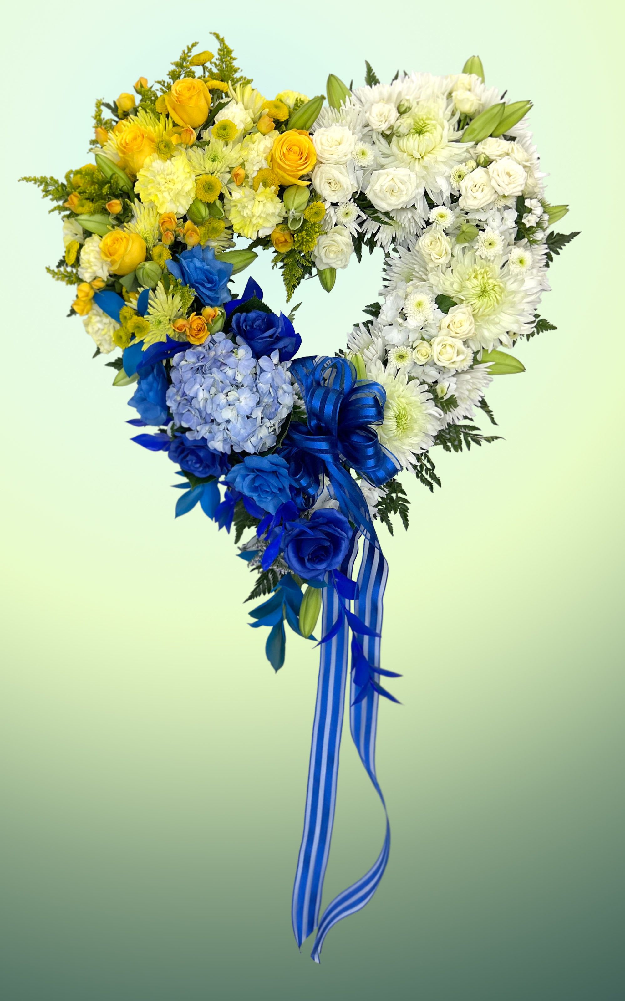 Tri-Color Loving Memory Heart - This Loving Memory Heart is composed with a 3-color palette.