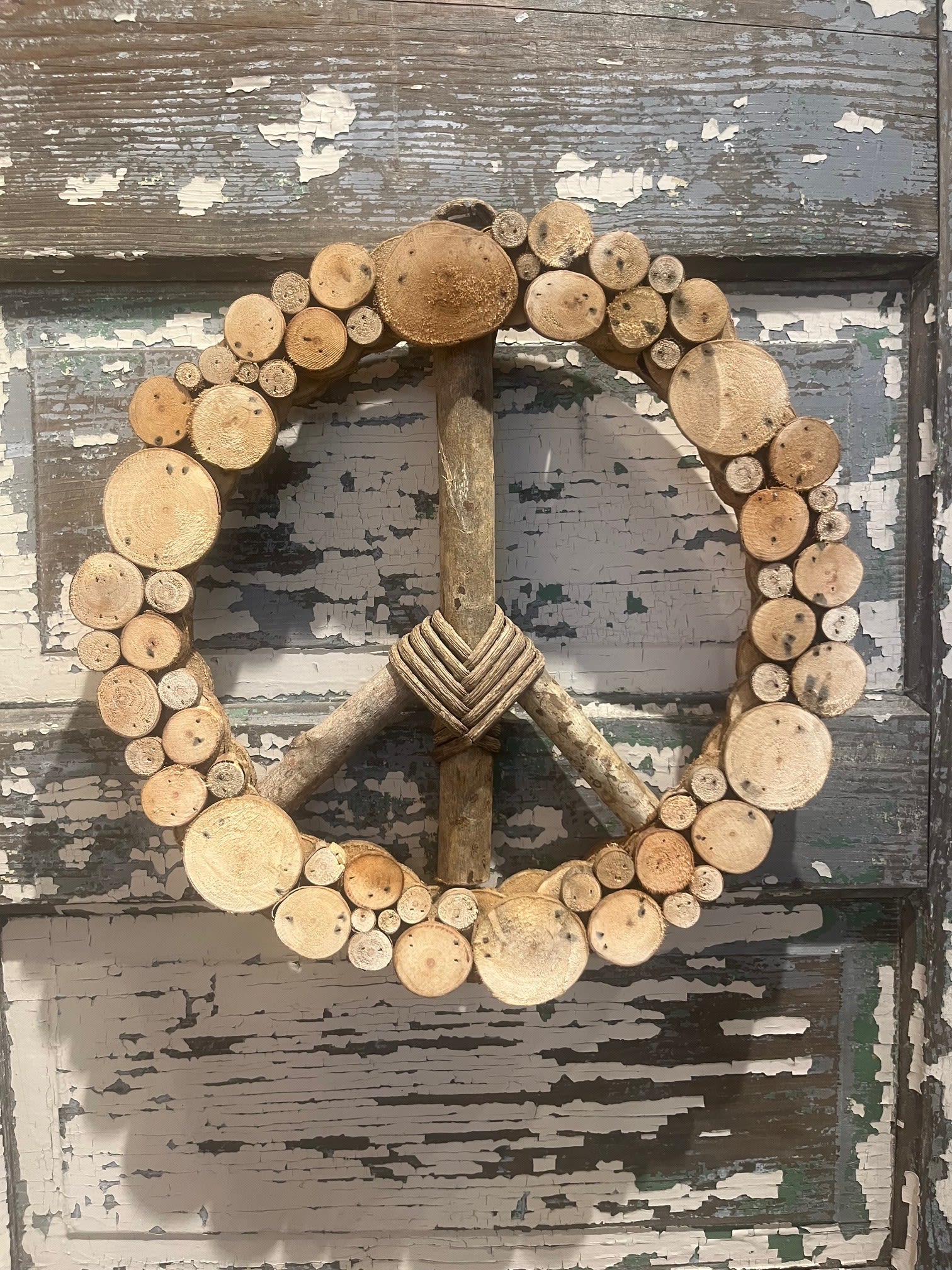 Give Peace a Chance - A beautiful symbol in wood. 14&quot; diameter