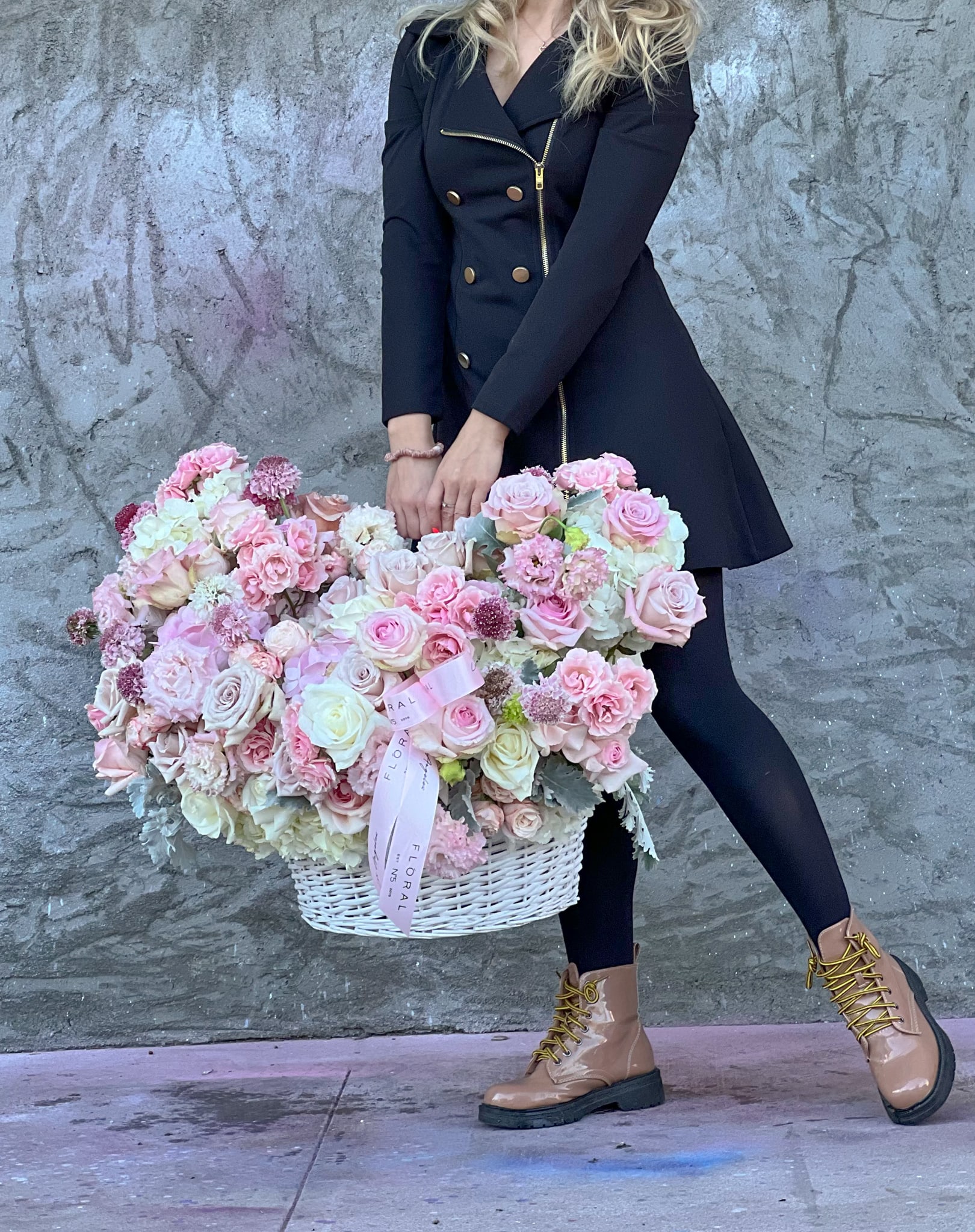 No.106 - Cuteness No.106 - Cuteness - A modern take on floral gifting, this mixed flower basket is a curated blend of seasonal blooms and textures, thoughtfully designed in Studio City. Each basket is a unique expression of beauty and emotion—perfect for making a lasting impression. Whether it’s a celebration or a simple gesture of love, our same day flower delivery ensures your heartfelt gift arrives fresh, elegant, and right on time. This luxury basket is filled with Quicksand Roses, Spray Roses, Eustomas, Hydrangeas, Carnations, Scabiosas, Novia Roses other freshest flowers to complete this unique composition. Available only in one size