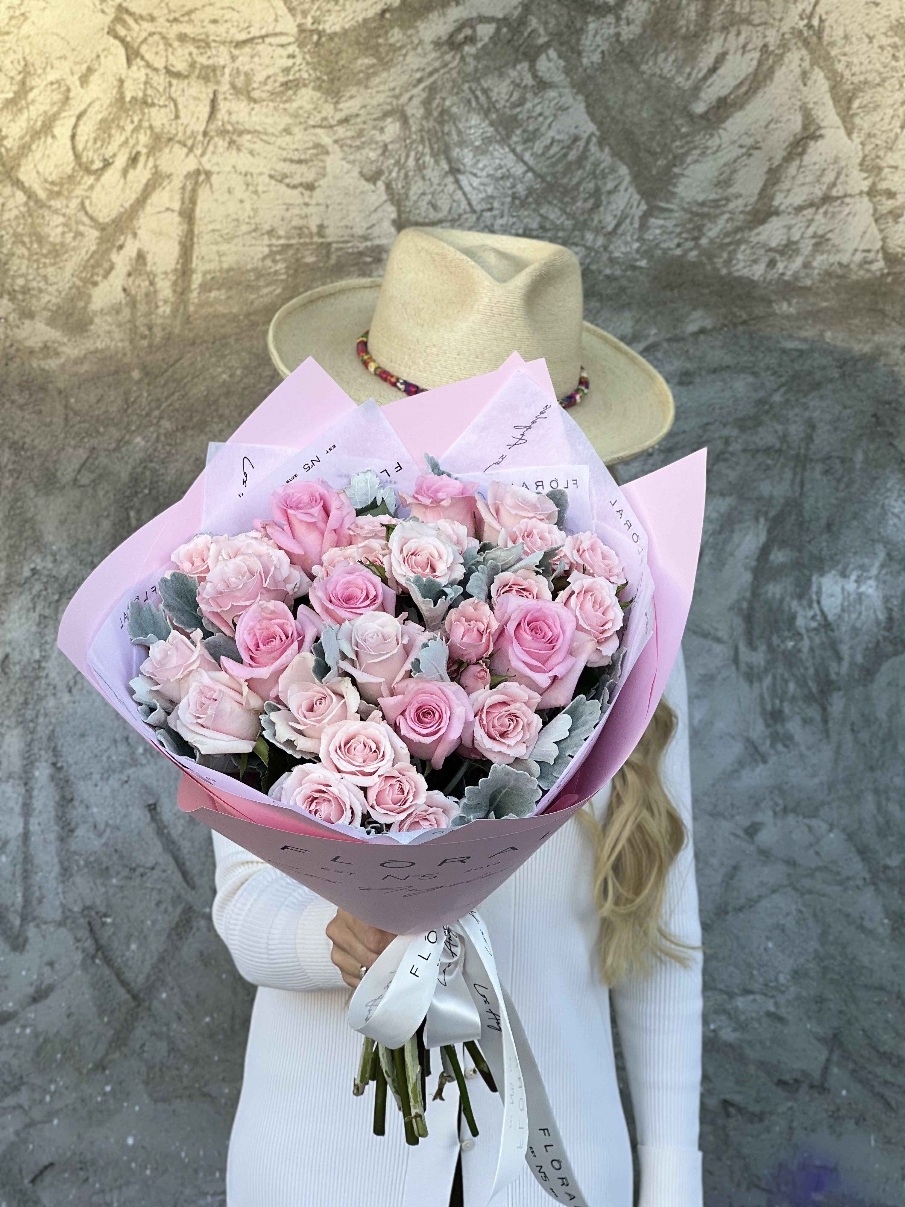 NO.153 - Pink Dreams - This mixed flower bouquet is a heartfelt expression of life’s most meaningful moments—crafted with care by our dedicated florist in Studio City. Each stem is thoughtfully selected to create a vibrant blend of color, fragrance, and feeling. More than just flowers, it's a gesture that speaks volumes. With same day flower delivery, your sentiment arrives right on time, beautifully delivered and impossible to forget.  Available in three size options: Standard size - 18 stems regular and 6 spray red roses Deluxe size - 25 stems regular and 10 spray red roses Premium size - 33 stems regular and 14 spray red roses  On the photo: Size - Standard.
