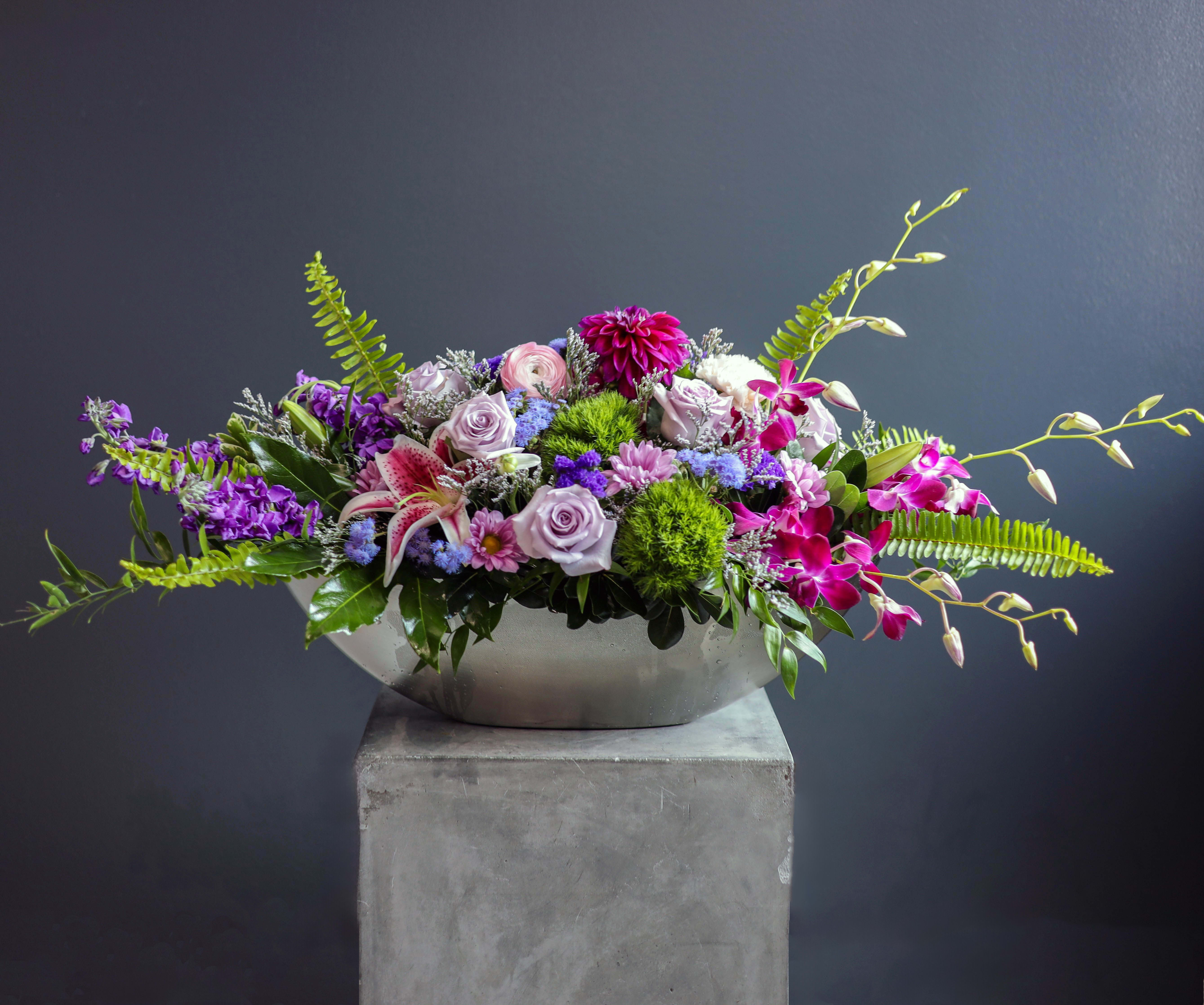 Royal Rememberance - Soft shades of purples, lavenders, and pinks to help bring gentle comfort during a time of loss.