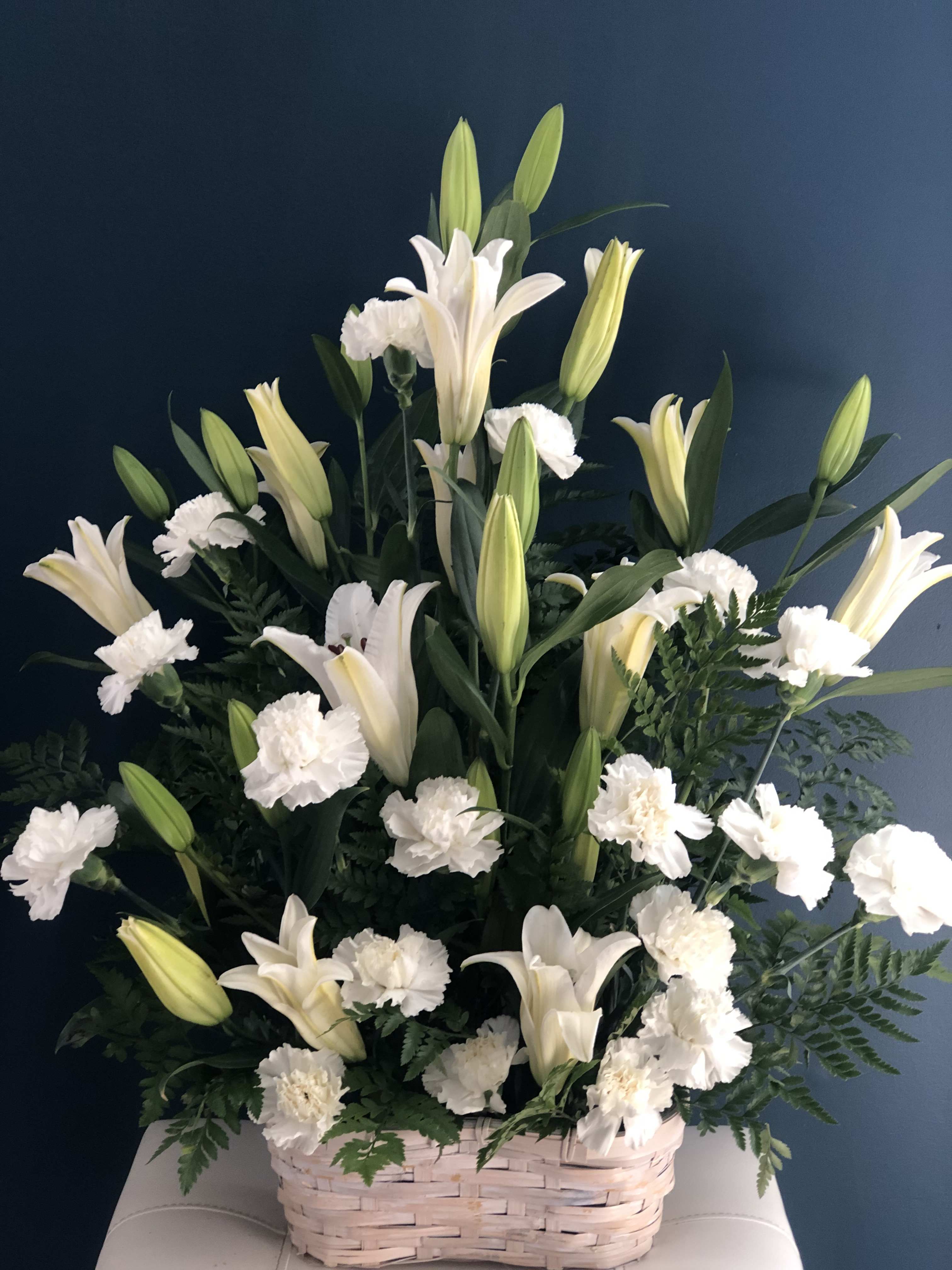 White Serenity White Serenity - White lilies and carnations