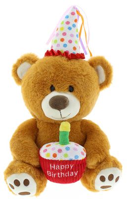 Plush 10" Birthday Bear with Cake and "Happy Birthday Song" Plush 10" Birthday Bear with Cake and "Happy Birthday Song" - IT IS BROWN BEAR WITH CAKE AND "HAPPY BIRTHDAY" SONG FOR YOUR BIRTHDAY PARTY. The perfect companion for any floral arrangement. Sure to add an extra dimension to any floral design! Why not add one to your floral selection today!