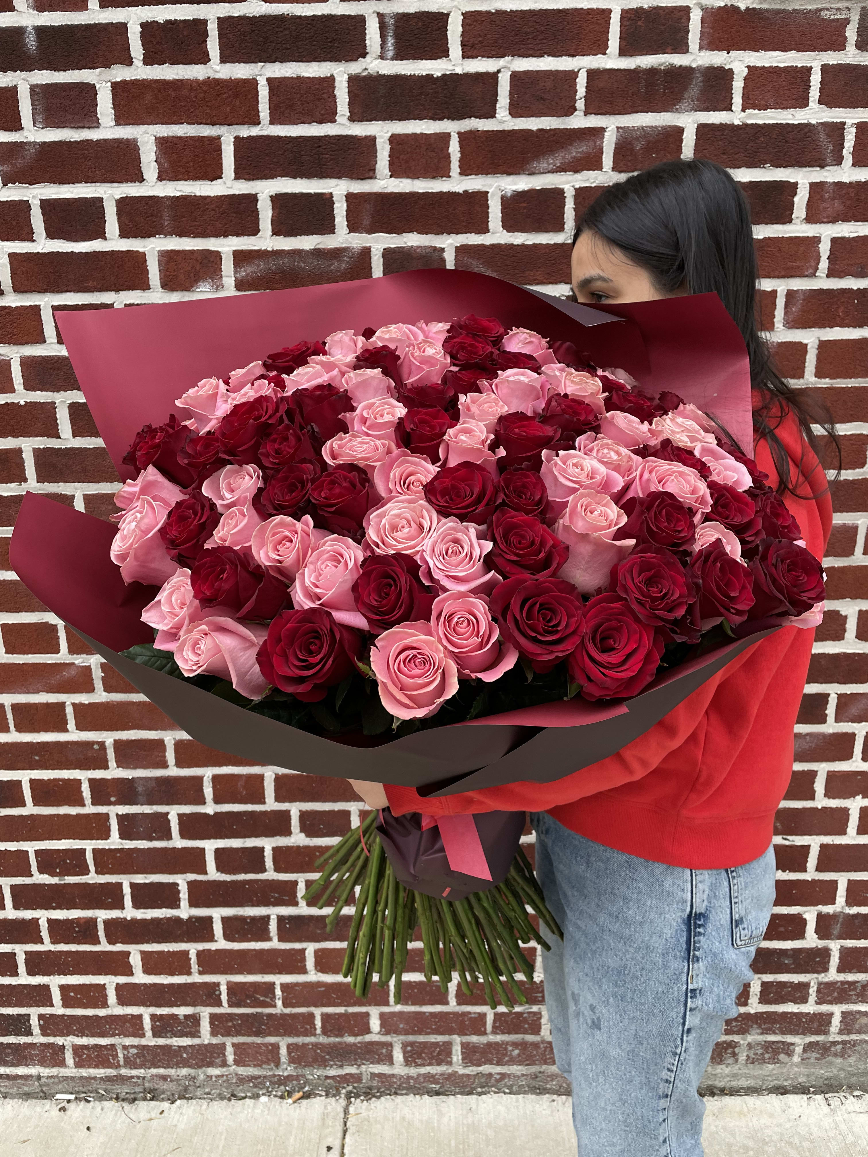 Premium XL LONG Stem Any  Color Rose Bouquets. The Photo Shows A Premium Size - Please call (347) 492 - 5777 for variations and options.