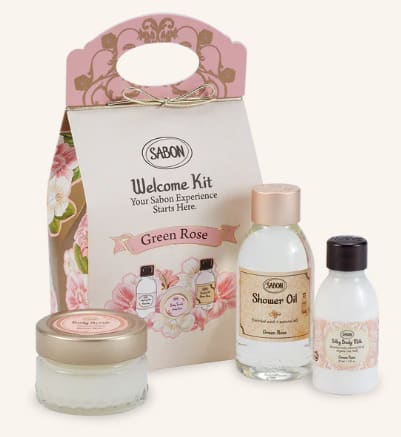Sabon Welcome Kit - Green Rose Sabon Welcome Kit - Green Rose - This Set Includes • Shower Oil 100ml in Green Rose • Body Scrub 60G in Green Rose • Silky Body Milk 50mL in Green Rose Description The unique SABON’s body ritual experience for a beautiful skin. A travel-size discovery kit to cleanse, exfoliate and moisturize skin with our most beloved products. ****PLEASE NOTE**** We are unable to deliver this spa set by itself. Our Minimum for Delivery is $50. If the items in your cart total over this amount (for example, the set and a floral arrangement) we can deliver it, otherwise it can be picked up in store.