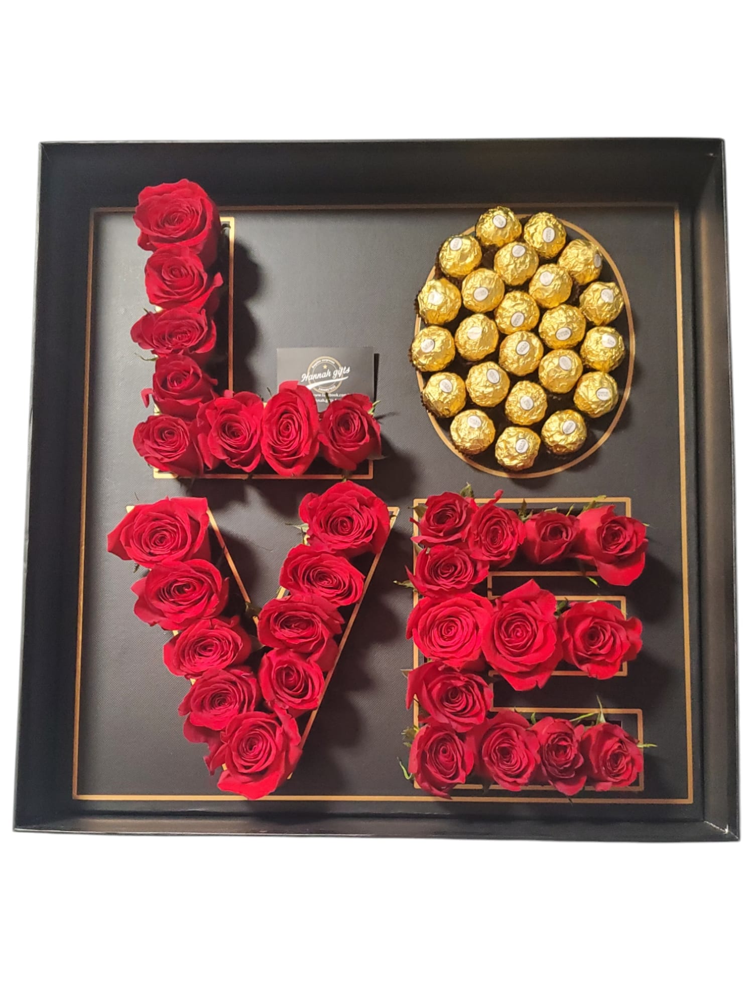 LOVE - Love black square box very elegant transparent lid ideal for any occasion