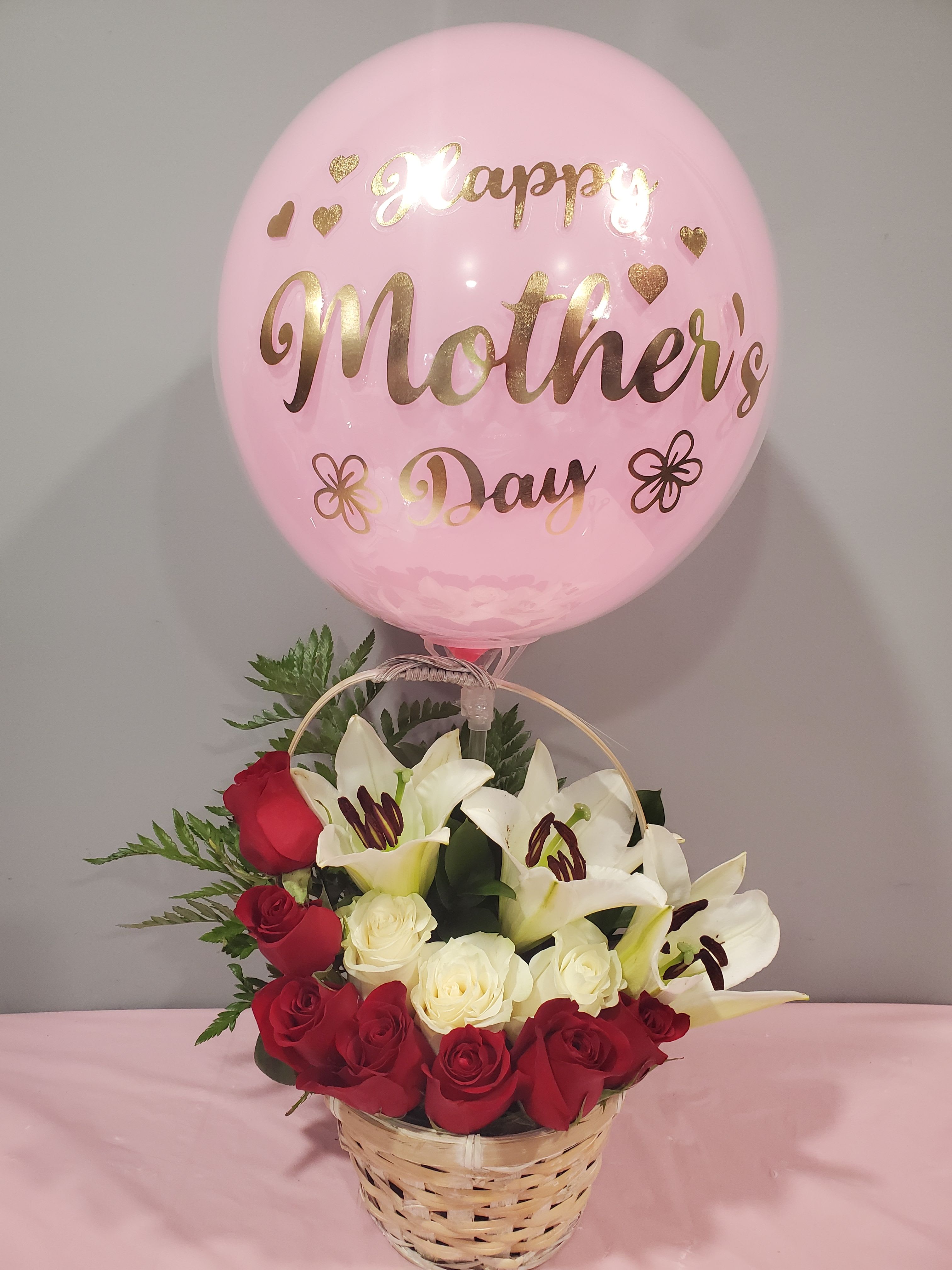 Mothers days  basket  - Beautiful  floral arrangement basket for Mother's Day  