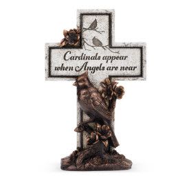 Cross - Cardinal 'Cardinals Appear... Cross - Cardinal 'Cardinals Appear... - Cross w/ Cardinal 'Cardinals appear when angels are near.' Polyresin 13895