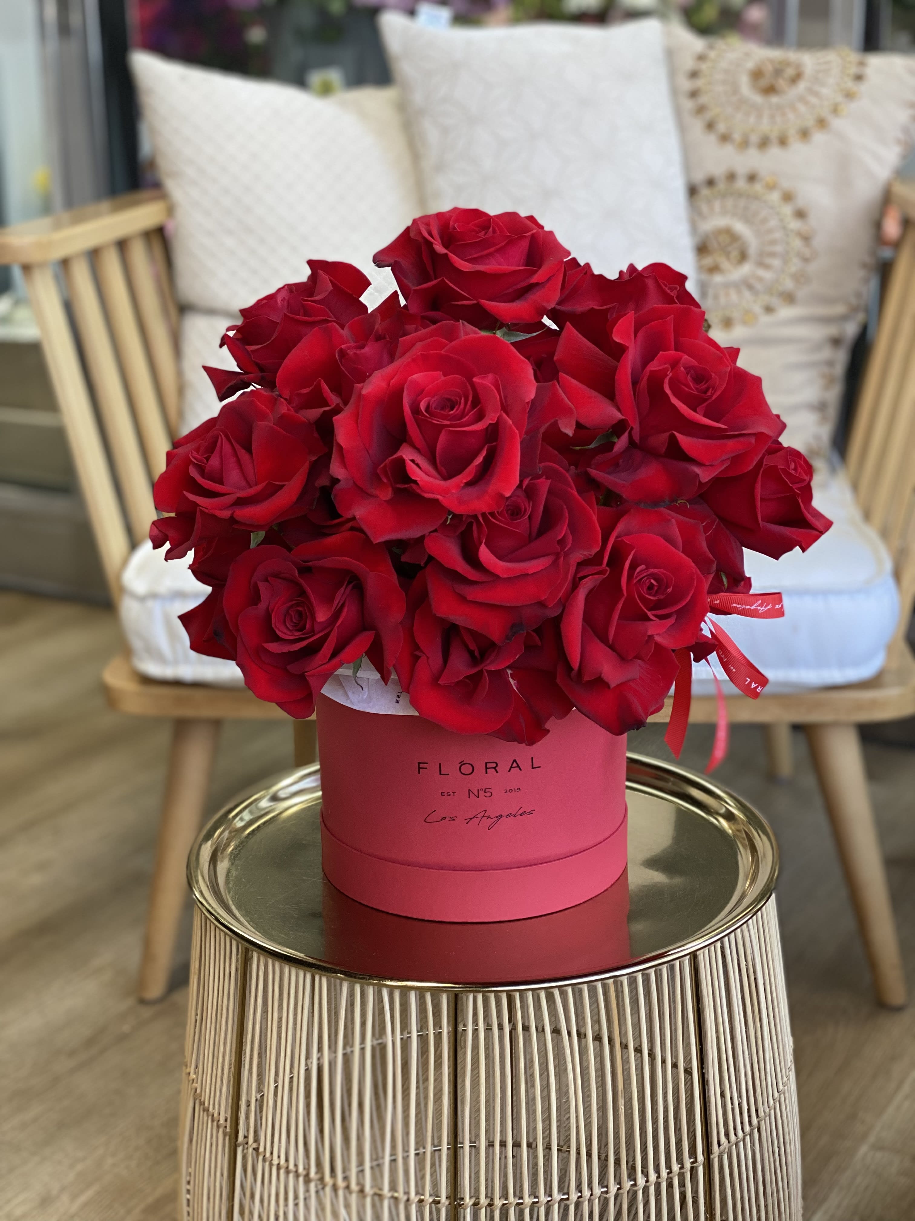 No.455 -Tender Red Roses No.455 -Tender Red Roses - Expertly arranged by our skilled florist in Studio City, this box of classic reflexed roses offers a modern twist on a timeless gesture. Elegant and refined, it's the perfect gift for any occasion. With same day flower delivery available, sending a stunning floral surprise has never been easier. Experience the beauty and sophistication of a luxurious rose presentation. Available in 3 size options: Standard - 25 roses Deluxe - 50 roses Premium - 75 roses