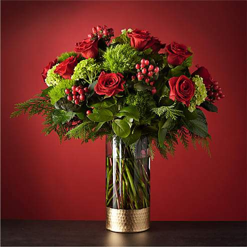 Valentine Lux Valentine Lux - Beautiful Valentine bouquet approximately 24 inches high with Dozen roses, Hypericums, Ruscus, Trick and with mixed fillers and foliage, with Glownosity body butter Holiday will have substitutes at value: Mothers Day Valentines Christmas Easter