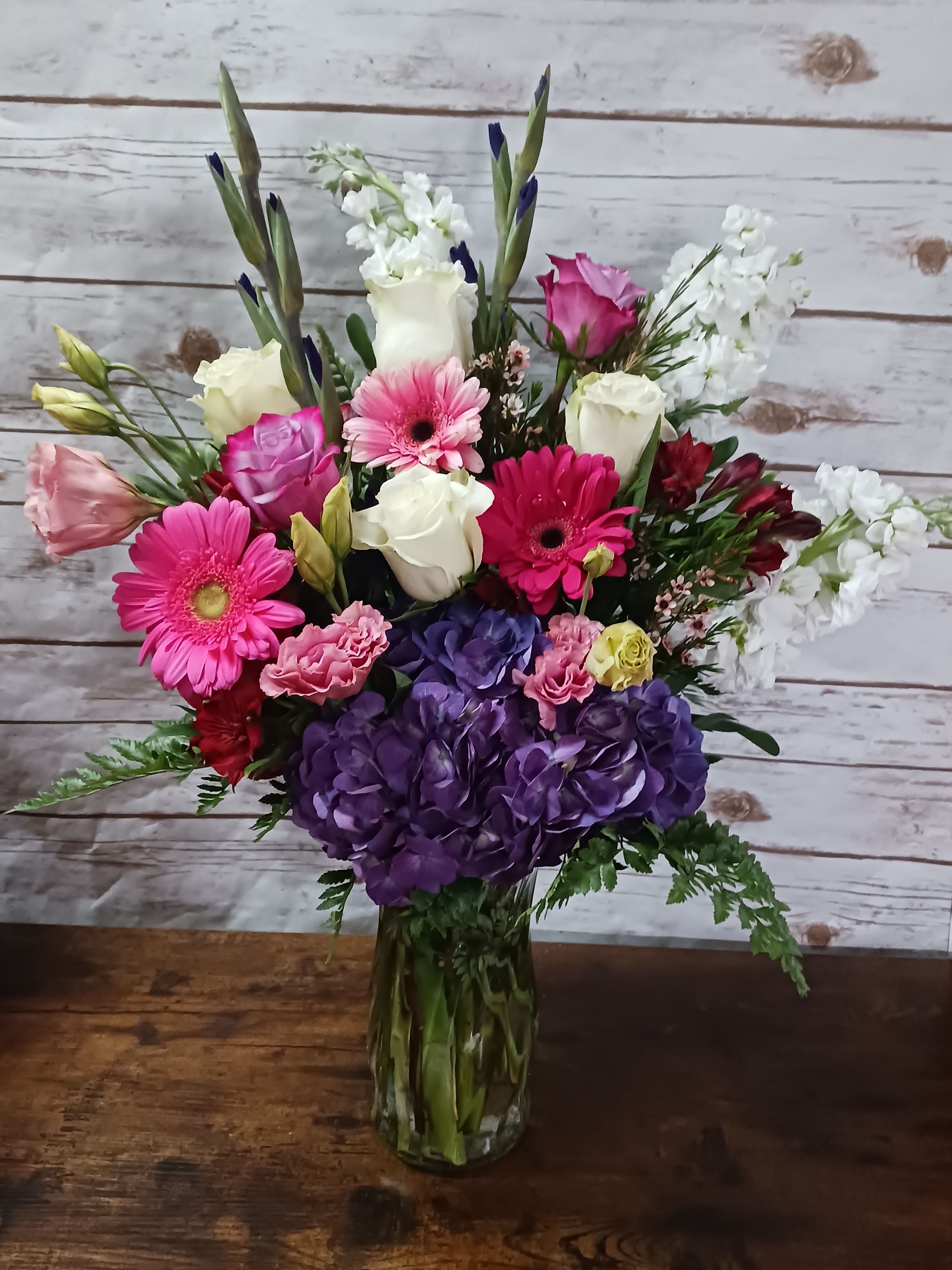 Bigger and Brighter - Large vase bouquet with a garden of flowers for you to smile about.