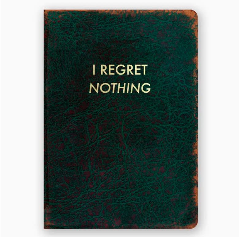 I Regret Nothing Journal (Medium) - Quirky journal from The Mincing Mockingbird. Ruled, 5x7 inches. Great for creating: designing, sketching and writing!