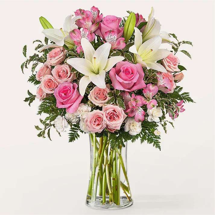 All the Best Bouquet  - Wish them all the best with a blushing bouquet of soft pink and white stems to add beauty to any of life's moments. Details Designed by florists, ready to display. For long–lasting blooms, replace the water daily. We suggest trimming the stems every couple days. Pet Safety Precautions: This bouquet or plant may include flowers and foliage that are known to be toxic to pets. To keep them safe, be sure to keep this arrangement out of your pet's reach.