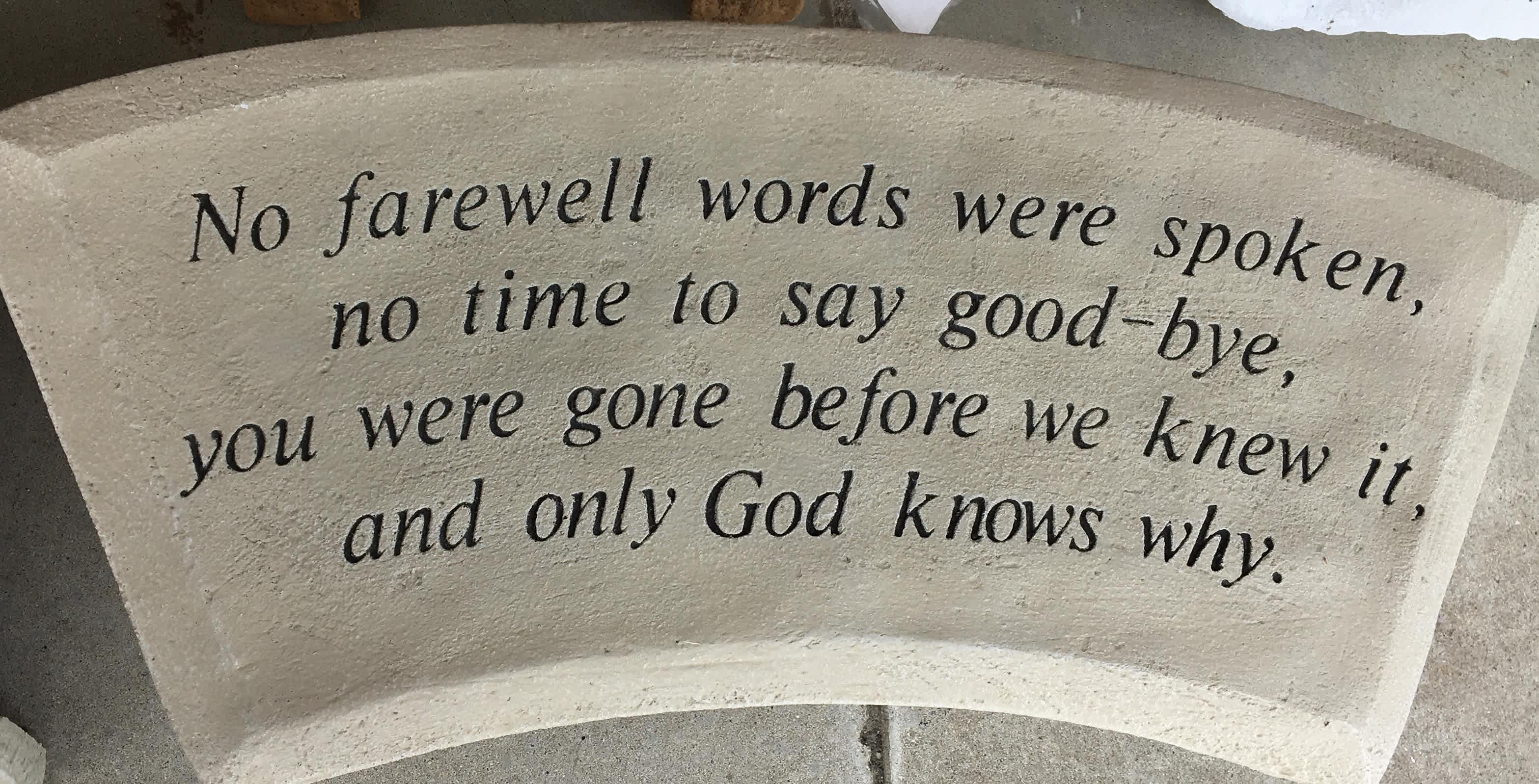 No Farewell Bench - Concert Bench