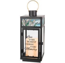 Lantern - 'Love Every Moment' (stained glass top) - Lantern (stained glass top) 'Love Every Moment'