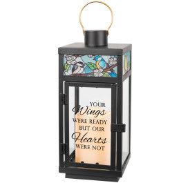 Lantern - 'Your Wings'  (stained glass top) - Lantern (stained glass top) 'Your Wings'