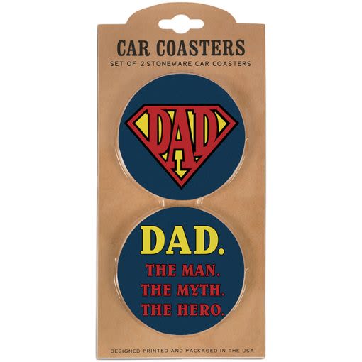 Car Coaster Dad, the man Car Coaster Dad, the man - Set of 2 stoneware car coasters