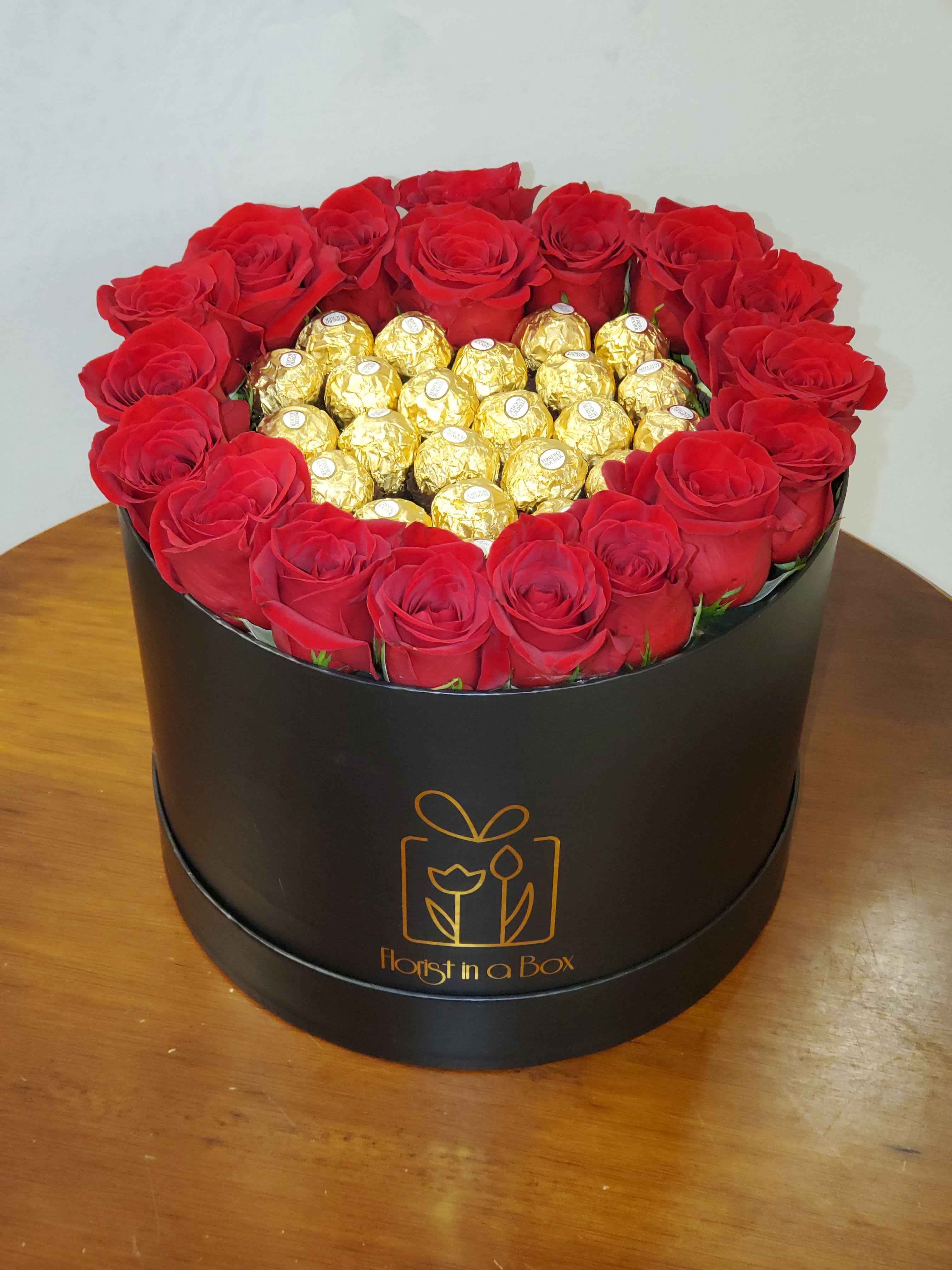 My heart belongs to you - Heart of chocolates surrounded by roses in a box  NOTICE BOX MAY BE DIFFERENT DEPENDING ON AVAILABILITY!!!