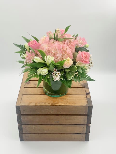 My Sweetie - Introducing our enchanting My Sweetie Floral Arrangement, a mesmerizing display of beauty and grace. Crafted with care and passion, this arrangement is a celebration of all things pink, featuring stunning pink roses, delicate pink hydrangea, and elegant pink alstroemeria.  As shown- Deluxe  