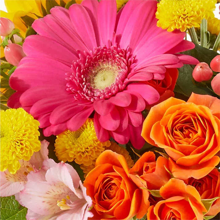 Florist Original Mixed Bouquet - Not sure what will delight them? Let our talented designers express their creativity and personal flair with a stunning, handcrafted bouquet using the freshest blooms available. Each arrangement is designed with a gorgeous collection of florals and lush greens in a glass vase to reflect the best possible value in the sizes offered. Your bouquet is designed by our talented designers, making it memorable and truly one of a kind. Details For long–lasting blooms, replace the water daily. We suggest trimming the stems every couple days.