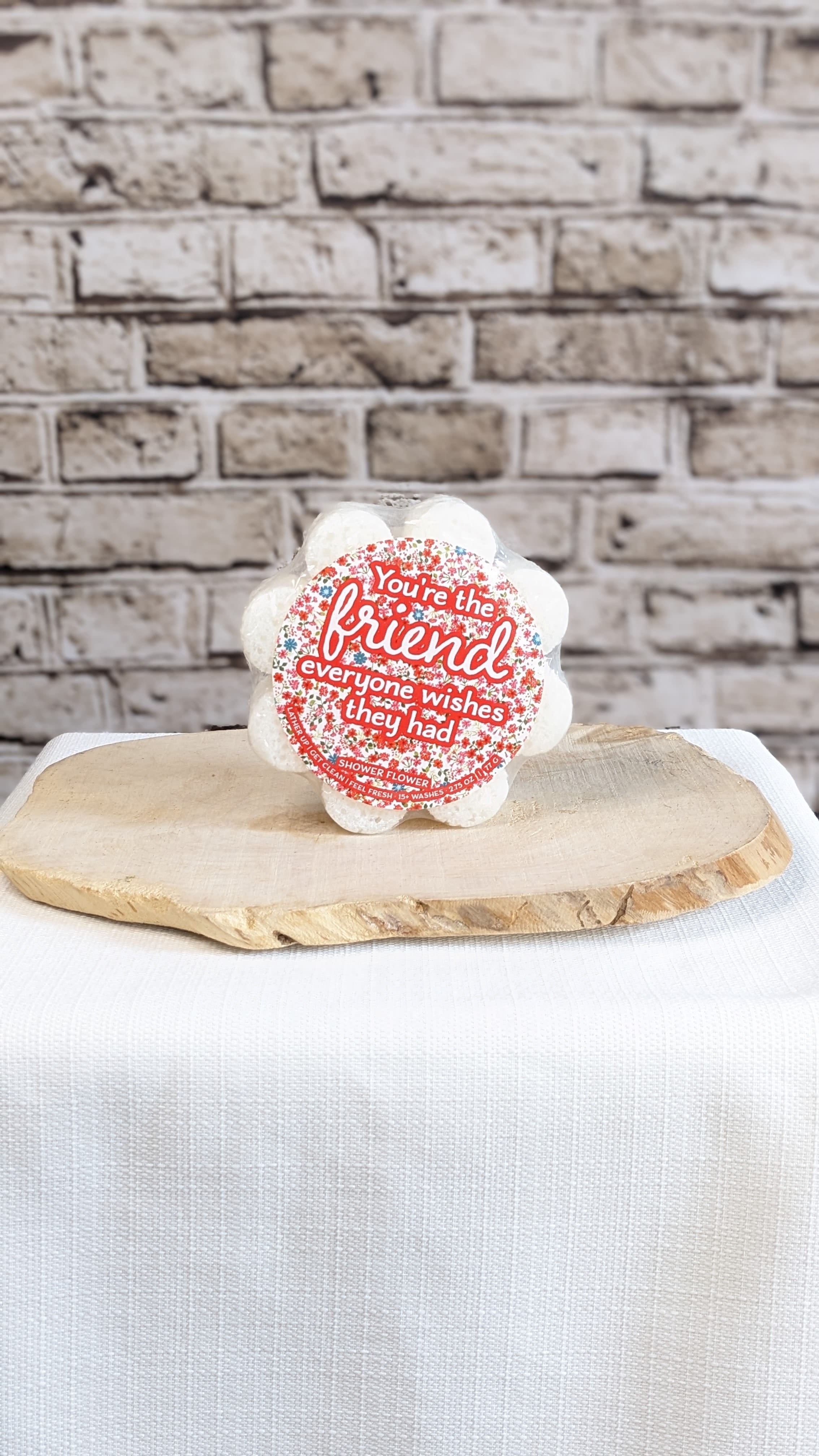 Caren Shower Sponge &quot;Friend&quot; - Body Wash Infused - Our sponges are infused with our luxurious body cleanser enriched with Aloe Vera, olive oil, lemon grass, sea kelp extracts, and an abundance of creamy that ensures the ultimate in pampering. Transform an ordinary shower or bath with this all-in-one skin cleanser and body buffer that cleans and exfoliates simultaneously. Perfect travel companion.