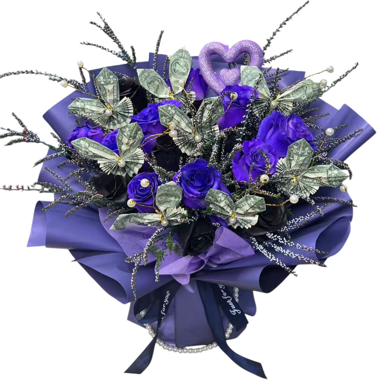Black N Purple Rose - Our flower have Fresh Floral Foam, no need vase no need add water ,floral foam can help extend the life of your fresh floral flowers . Don’t unwrap it .