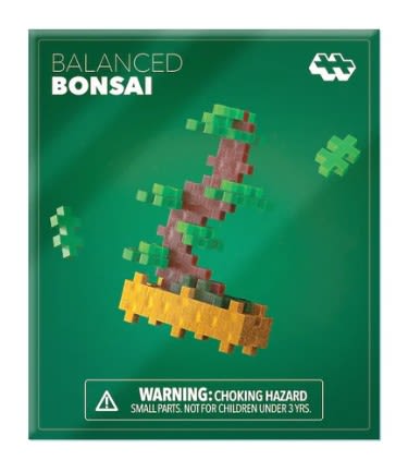 Balanced Bonsai - Plus Plus - Ready to branch out? The Balanced Bonsai is the perfect way to grow your imagination this spring! This mini build brings calm and creativity into bloom. The best part? No watering required! Part of our Plus-Plus Plant Packets collection, Balanced Bonsai is one of six simple, nature-inspired builds designed for hands-on fun.  Packaged like a charming springtime seed packet, it’s perfect for on‑the‑go fun, party favors, or a quirky little gift. Each pack includes a themed mat so your bonsai plant can stand tall on display, no watering or green thumb needed!  Suggested for ages 5+