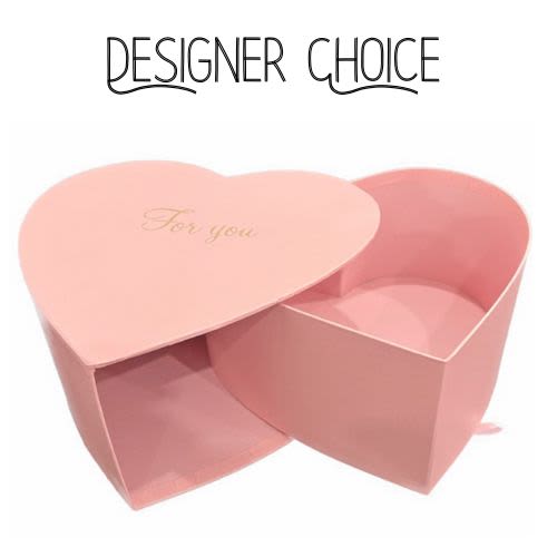Designer Choice - Heartfelt Blooms - Express your love with &quot;Heartfelt Blooms,&quot; a breathtaking arrangement of exquisitely chosen flowers artfully arranged in a classic heart-shaped box. This timeless design is the perfect way to convey your deepest affections, making any occasion extra special.
