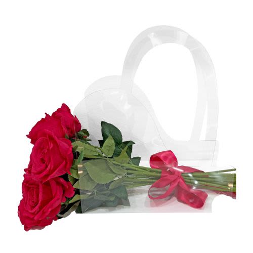 Dozen Heartfelt Roses - Express your love with &quot;Heartfelt Roses,&quot; a dozen exquisitely hand-tied roses presented in a unique heart-shaped carrying bag.  This timeless and romantic gift is perfect for conveying your deepest affections. The thoughtful packaging adds a special touch to this classic expression of love.